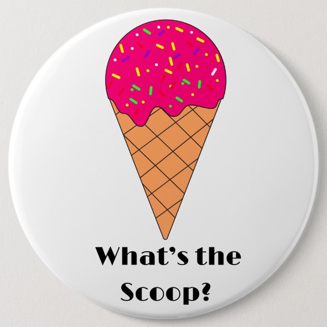 What's the Scoop Gender Reveal Party Button (Vorderseite)