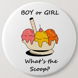 What's the Scoop gender reveal party Button