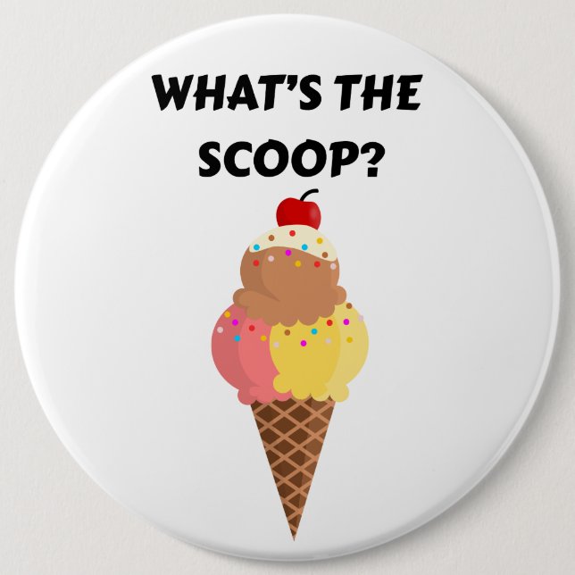 What's the Scoop gender reveal party Button (Vorderseite)