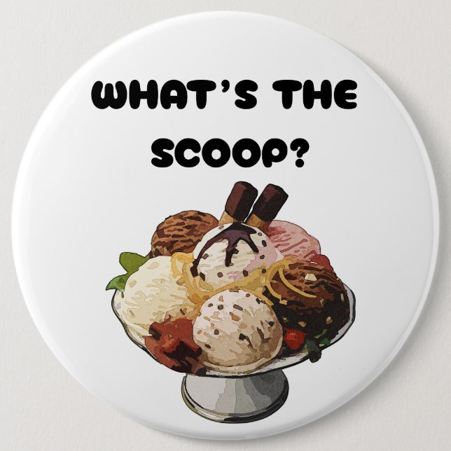 What's the Scoop gender reveal party Button (Vorderseite)