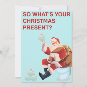 What's your christmas zeigt Santa Toilet paper Feiertagskarte