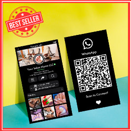 WhatsApp Black Nail Salon Social Media QR Visitenkarte