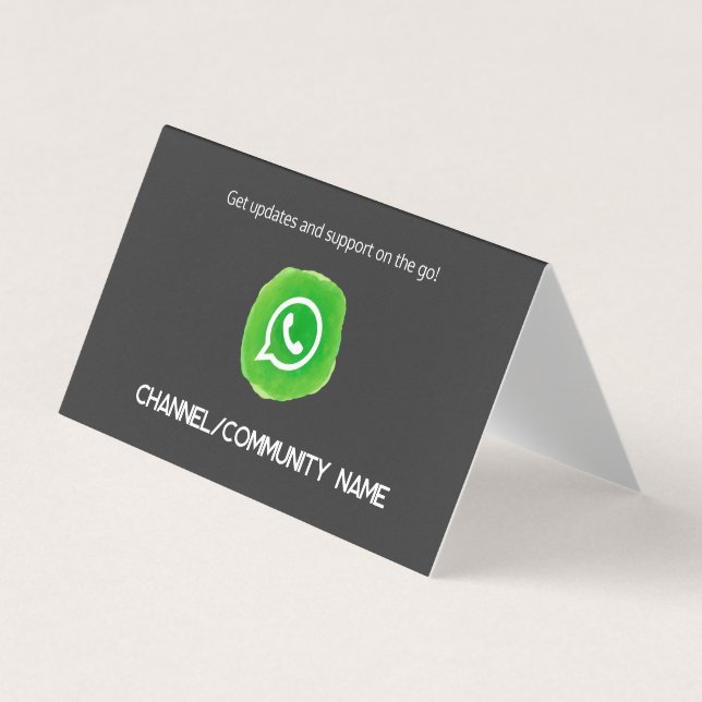 WhatsApp Community Channel QR Visitenkarten (Vorderseite)