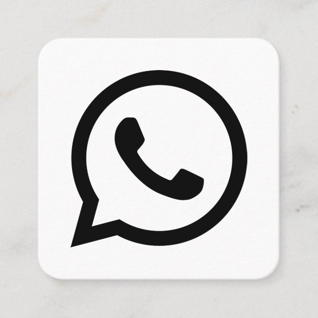 WhatsApp Logo Social Media Schwarz-Weiß-Promo Telefonnummerkarte (Vorderseite)