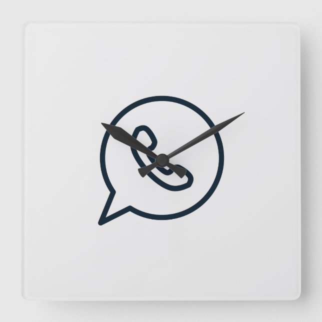 whatsapp-whats-whatsapp-icon quadratische wanduhr (Vorderseite)