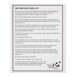 WHC Pre-Flight Checklist Poster