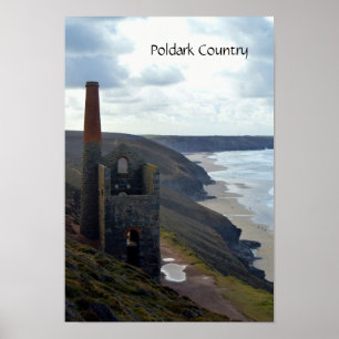 Wheal Coates Tin Mine Ruins Cornwall England Poster