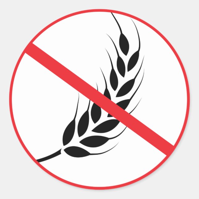 Wheat Allergy Celiac Coeliac Classic Round Sticker (Vorderseite)