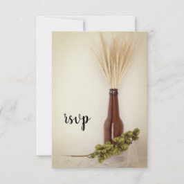 Wheat and Hops Brewerry Wedding RSVP Karte