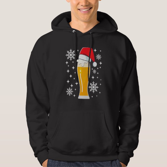 Wheat Beer Wheat Beer with Christmas Hat   Beer Dr Hoodie (Vorderseite)