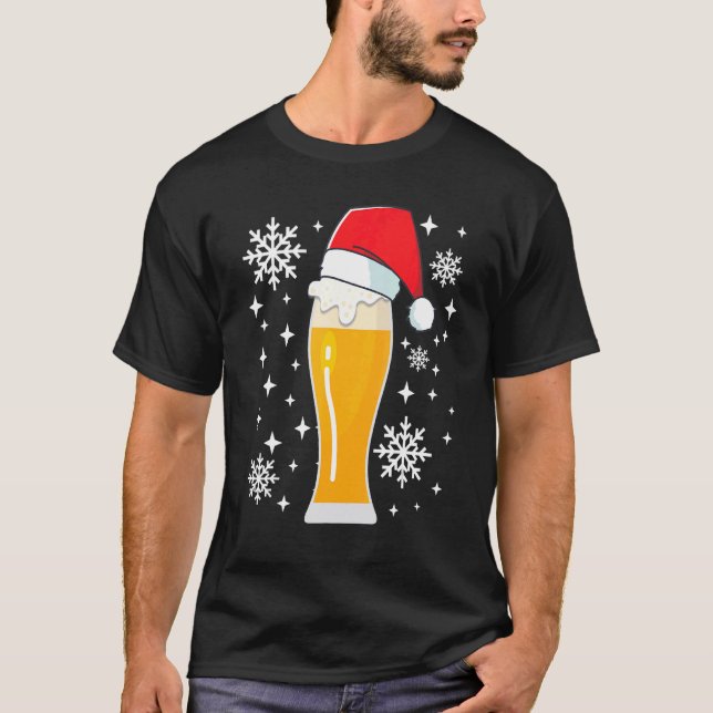 Wheat Beer Wheat Beer with Christmas Hat   Beer Dr T-Shirt (Vorderseite)