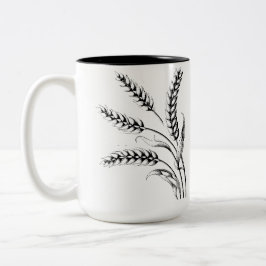 Wheat Ears Mug – Rustic Farmhouse Coffee Cup Zweifarbige Tasse