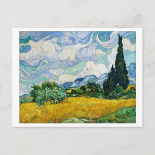 "WHEAT FELD with CYPRESSES" 1889 VON VAN GOGH Postkarte