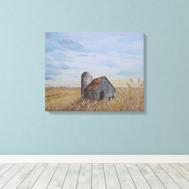 Wheat Field and Barn Leinwanddruck (Insitu (Holzboden))