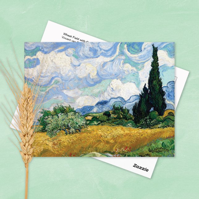 Wheat Field Cypresses Vincent van Gogh Postkarte (Von Creator hochgeladen)