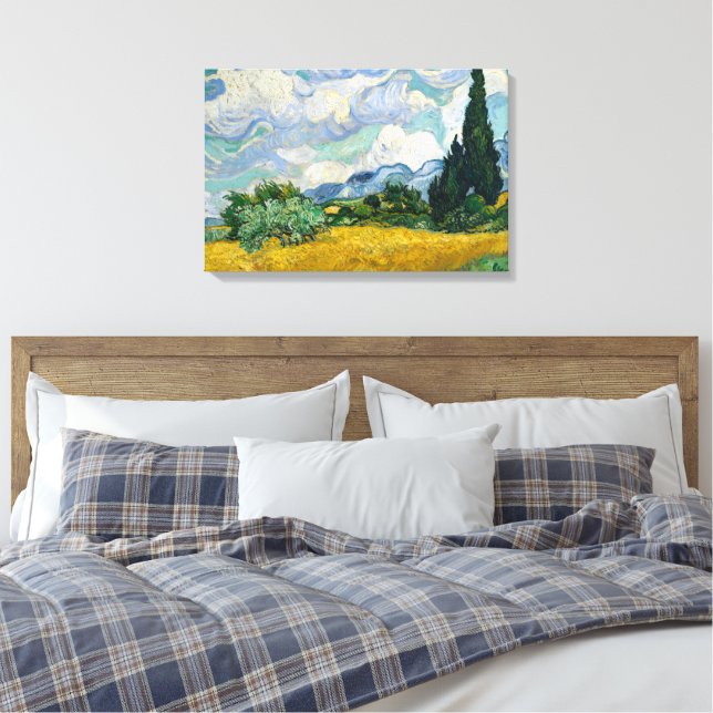 Wheat Field with Cypresses Canvas Prints Leinwanddruck (Insitu (Schlafzimmer))