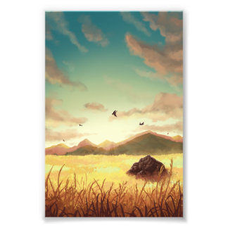 Wheat fields at sunrise fotodruck