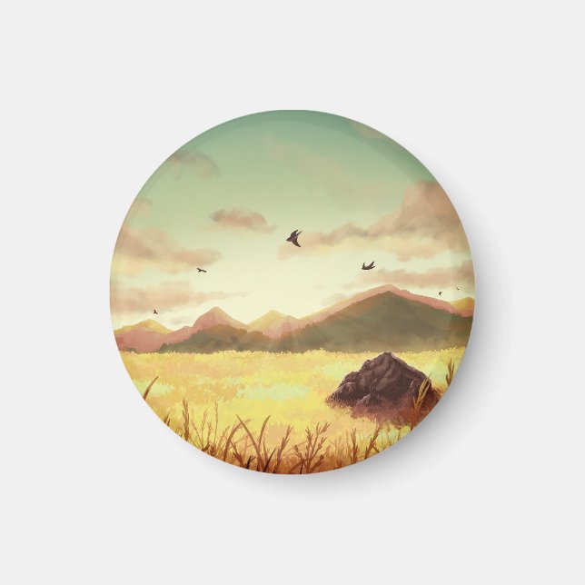 Wheat fields at sunrise magnet (Vorne)