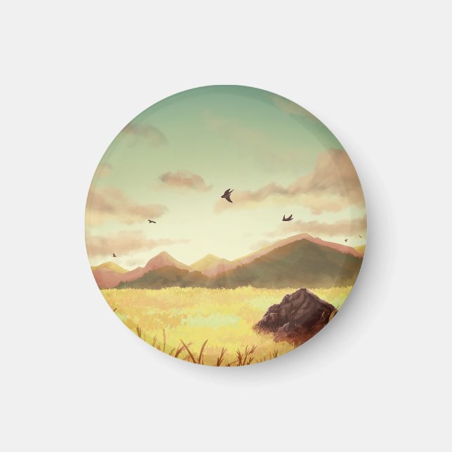 Wheat fields at sunrise magnet (Vorne)