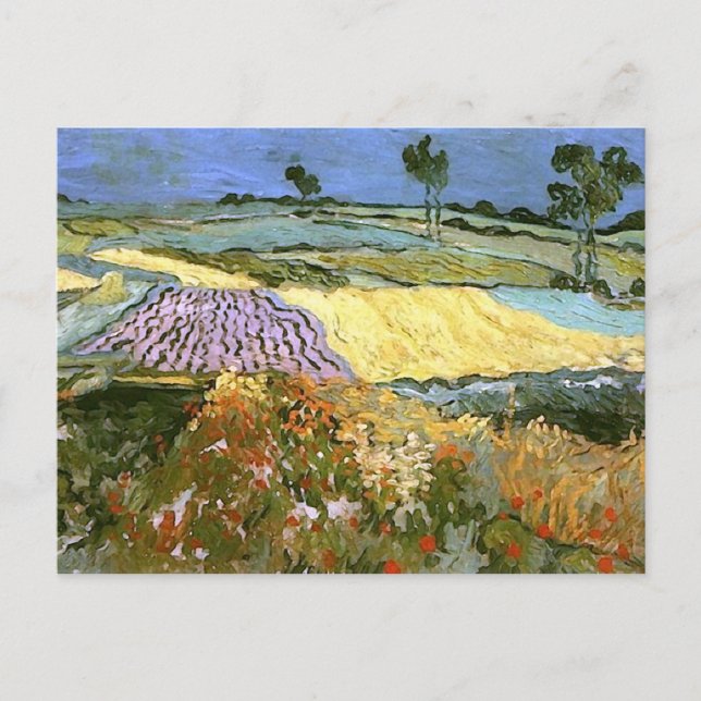 Wheat Fields Near Auvers Van Gogh Fine Art Postkarte (Vorderseite)