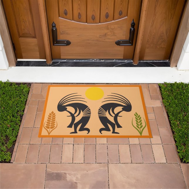 Wheat Springtime Kokopelli Doormat Fußmatte (Außenbereich)