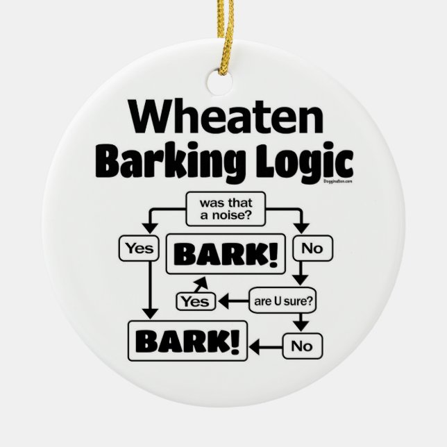 Wheaten Barking Logic Keramik Ornament (Vorne)