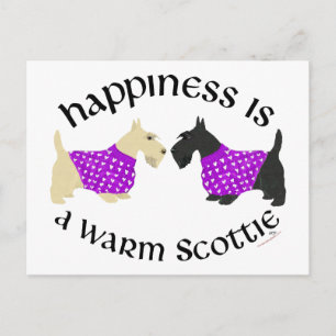 Wheaten & Black Scottie Happy Postkarte