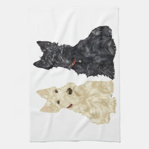 Wheaten & Black Scottish Terrier Geschirrtuch