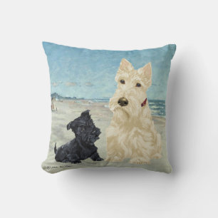 Wheaten & Black Scottish Terrier Pillow Kissen