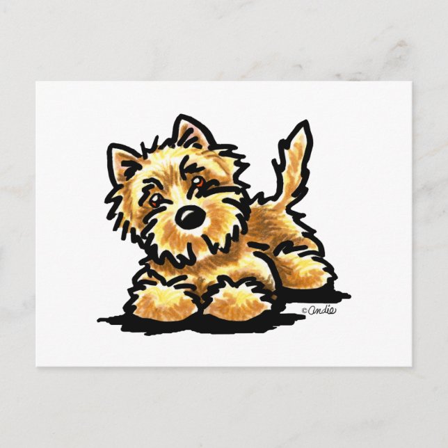 Wheaten Cairn Terrier Art Postkarte (Vorderseite)