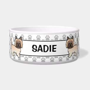 Wheaten Cairn Terrier Niedlich Cartoon Dog & Name Napf