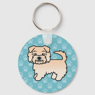 Wheaten Norfolk Terrier Cartoon Dog Illustration Schlüsselanhänger