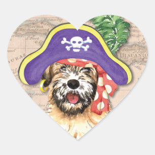 Wheaten Pirate Herz-Aufkleber