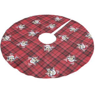 Wheaten Scottie Red Kariert Tree Skirt Polyester Weihnachtsbaumdecke