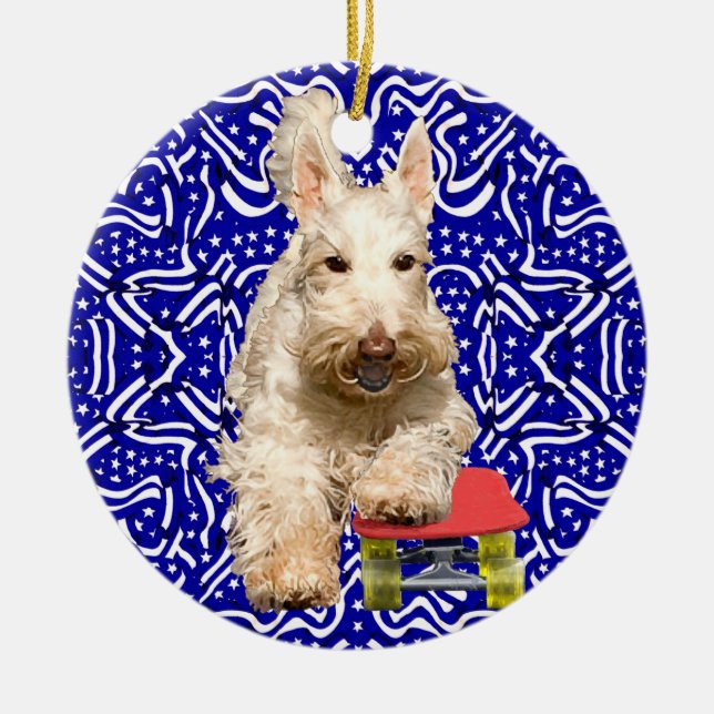 Wheaten Scottie Skateboard Ornament (Vorne)