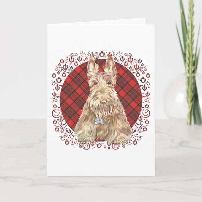 Wheaten Scottie Tartan Karte (Vorderseite)