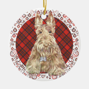 Wheaten Scottie Tartan Keramik Ornament