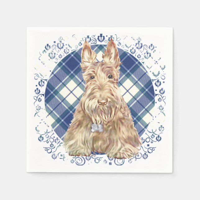 Wheaten Scottie Tartan Serviette (Vorderseite)