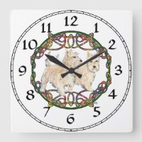 Wheaten Scottish Terrier Clock