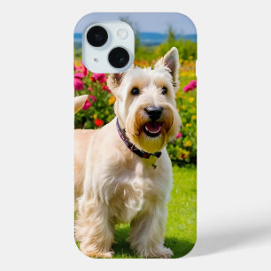 Wheaten Scottish Terrier spielt in Blume Grass Case-Mate iPhone Hülle
