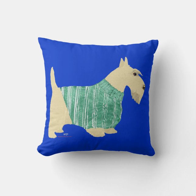 Wheaten Scottish Terrier Sweater Pillow Kissen (Vorderseite)