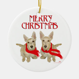 Wheaten Scottish Terrier Weihnachten Keramikornament