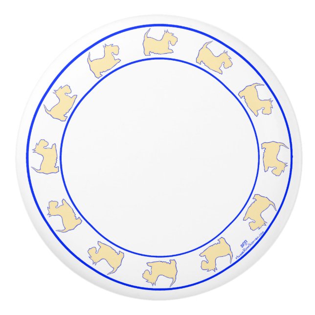 Wheaten Scottish Terriers Keramikknauf (Vorderseite)