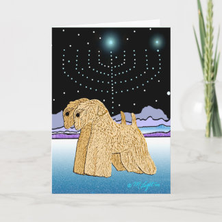"Wheaten Terrier bei Chanukah " Feiertagskarte