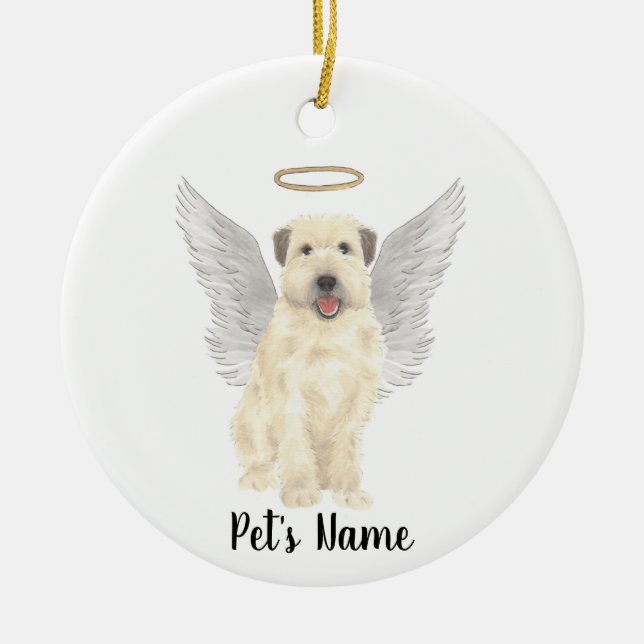 Wheaten Terrier Beileid Memorial Keramik Ornament (Vorne)