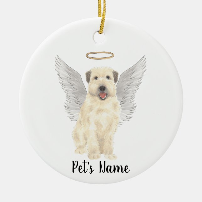 Wheaten Terrier Beileid Memorial Keramik Ornament (Vorne)