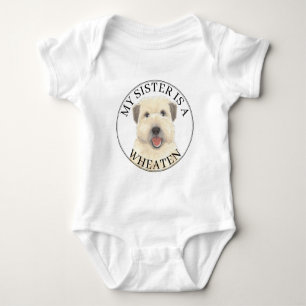 Wheaten Terrier Big Sister Baby Strampler