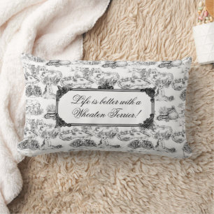 WHEATEN Terrier Black Toile mit/Anpassung Lendenkissen