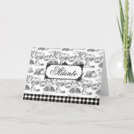 WHEATEN Terrier Black Toile "Sláinte" Gaelic Dankeskarte