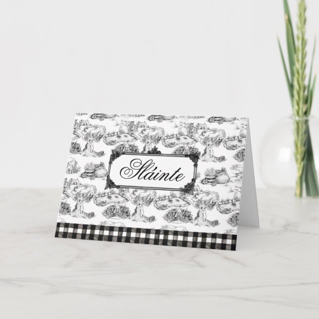 WHEATEN Terrier Black Toile "Sláinte" Gaelic Dankeskarte (Vorderseite)